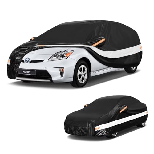 Image of 10 Layers Car Cover Custom Fit for Toyota Prius (2011-2026), Waterproof All Weather for Automobiles, Outdoor Full Cover Sun Dust Rain Protection with Cotton. Black