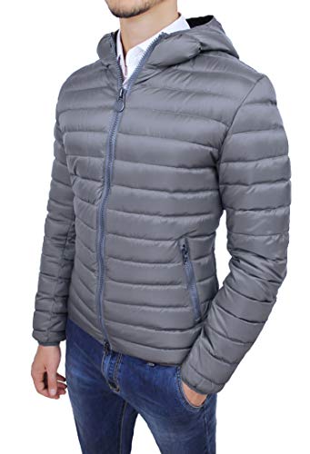 Doudoune homme d'hiver slim fit Evoga veste chaude décontractée avec capuche noir