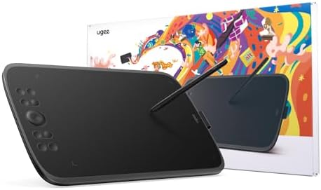 （08:30時点） UGEE ペンタブ M908 ペンタブレット 10×6.25インチ 16384レベル筆圧 60°傾き検知 板タブ スクロールホイール+ショートカットキー8個 スマホ対応 9.3mm厚さ 描画領域切り替え機能 イラスト お絵描き オンライン授業 動画編集 Android Windows Mac Chrome Linux対応（ブラック）M908-BK