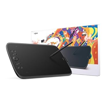 UGEE Mesa Digitalizadora M908, 10 x 6,25 Polegadas Mesa De Desenho Com 8 Teclas De Atalho E Roda De Rolagem, 8192 Níveis De Sensibilidade à Pressão Para Windows/Mac OS/Linux/Android, M Series,Preto