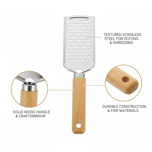 Rallador de Queso de Acero con Mango de Madera Ergónomico miniatura 6