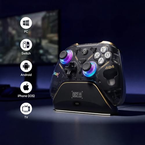 Image of Aolion gaming K20 Wireless Controller for Switch 2 /Switch /PC with Dock | Hall Effect Joysticks, 3-Stage Hall Triggers, 1000Hz Polling, Swappable D-Pad, Programmable Back Buttons