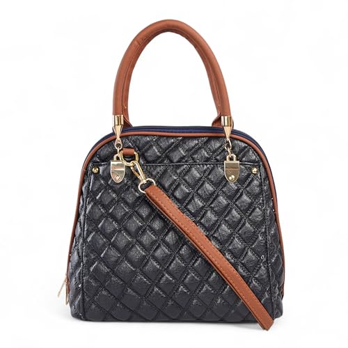 Image of AJANTA QIARRA Women Luxe Artificial Leather Premium Quilted Satchel Bag | Handbag with Detachable Slings