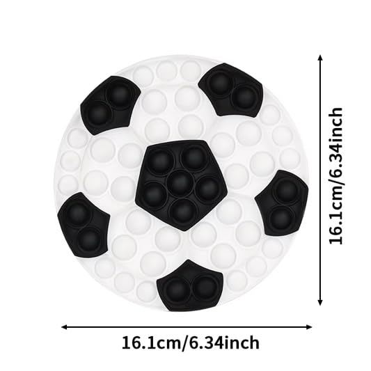 Ranzah Pop Fidget Toy Push Pop Bubble Sensory Toy For Kids And Adults Travel Poppet Toy Squishy Toy For Gifts & Parties ADHD Stress & Anxiety Relief Toy Squeeze Toddler Toy (Football) - Image 2