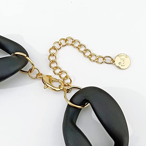 Firstmeet Chunky Acrylic Necklace Smooth Chain Link Cool Statement Choker Cuban Style Jewelry Gift For Women thumb #7