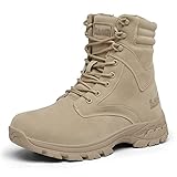 Militärstiefel Herren Wasserdichte Kampfstiefel Leicht Einsatzstiefel Springerstiefel Bundeswehr Schuhe Tactical Army Boots Rutschfest Außenbereich Desert Wander Security Schuhe,Sand-47(12 UK)
