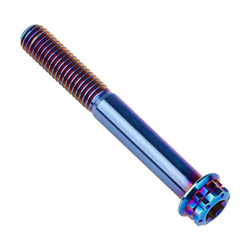 Image of Titanium Flange 12 Point Head M8 x15 20 25 30 35 40 45 50 55 60 65mm Screw Bolt Pack of 4 (M8x60mm, Burning Blue)