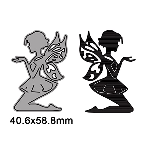 OTCRAFT 8PCS Beautiful Angel Wings Girl Metal Cutting Die Template for Scrapbook DIY Craft Photo Album Card and Invitation Card Paper Card Decoration Embossing - Image 2