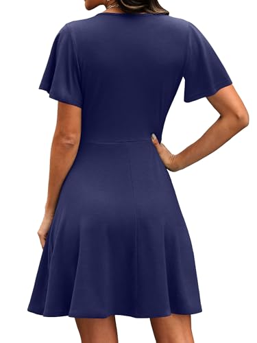 Image of RUMIA Women Casual Dresses Wrap V Neck Dress A-Line Summer Sundress Fashion