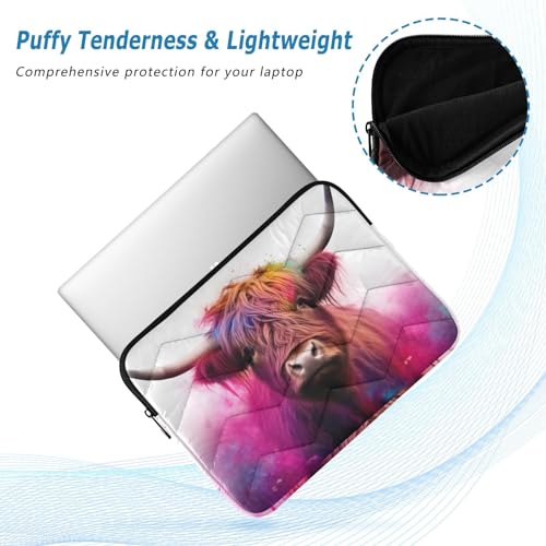 Funda para portátil 13-14 pulgadas diseño Highland Cow miniatura 5