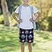 VAFZASC Boys Quick Dry Swimming Trunks Galaxy Nighthawk Owl, Fashion Board Shorts with Drawstring and Pocket for Surfing, 10-12