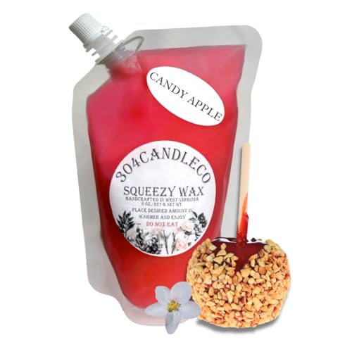 304CandleCo Large Squeeze Soy Wax Melt - 50 SCENTS! - Highly Fragrant &amp; Hand-Crafted - Easy Mix &amp; Match - American Made - Perfect for Wax Warmers (8oz, Candy Apple)