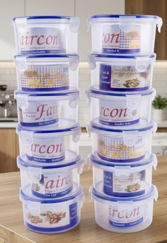 Image of PARKASH STORE- Set of 12 Plastic Kanjak Tiffin Boxes- Navratri Special Lunch Boxes - Beautiful Design(Set of 12)