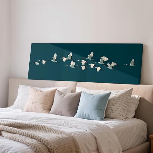Décoration de vol turquoise en grand tableau pour habiller un grand mur vide