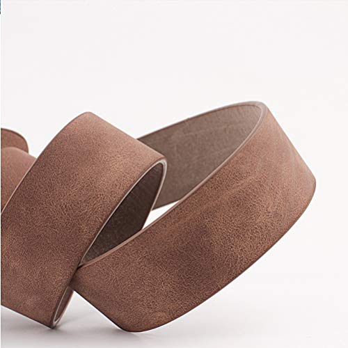 Cinto feminino com fivela de pino redondo KESYOO 2 peças de couro sintético sem agulha, cinto largo