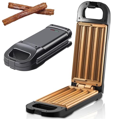 Máquina eléctrica para hacer churros, 850 W, antiadherente, para hacer 4 churros en aproximadamente 10 minutos, donas españolas frescas y saludables, sin aceite, sin freír, fácil de limpiar