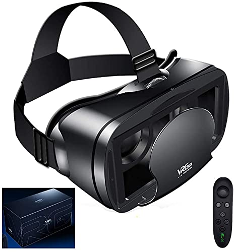 VR Headset, VR Glasses, VR Goggles-for 3D VR Movies Video Games, Play Mobile Games & 360 Movies, VR Headset with Remote Controller Virtual Reality Headset for 5.0-7.0inches iPhone & Android