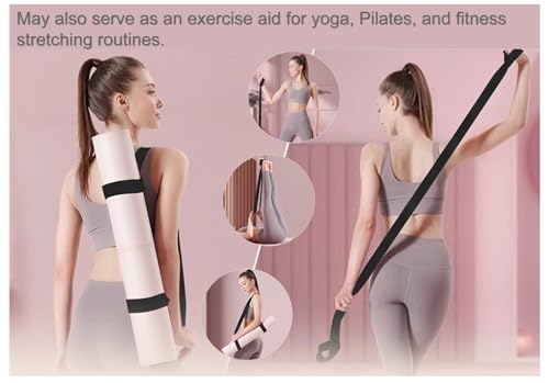 Riarbronee Yoga Mat Carrying Strap Sling，Adjustable Loops for all Mat Sizes（Mat not included） (Black) - Image 2