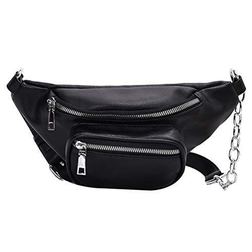 Bolso bandolera de mujer con doble bolsillo de cuero PU y diseño individual resistente al desgaste
