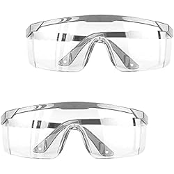 Lentes De Proteccion Ocular JUHONNZ Gafas de Protección,2 PCS Gafas de Seguridad Gafas Protectoras Antivaho Gafas a Prueba de Polvo para Niños Adultos Protección Ocular con Lentes de PC y Más Gruesas para Actividades Aire Libre