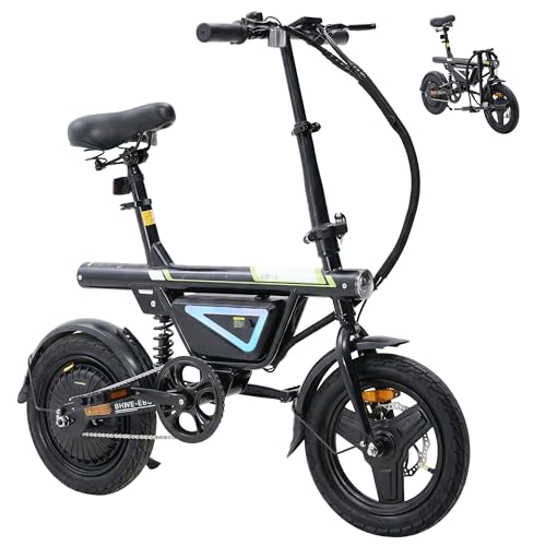 U1 Elektrofahrrad für Herren Damen, 250 Motor 25km/h Klappbares E-Bike, 14 Zoll Elektrofahrräder mit Smart Uphill, 280.8Wh Akku, 40-60KM PAS Reichweite, Mini E Bikes für Pendeln, Camping, Reisen
