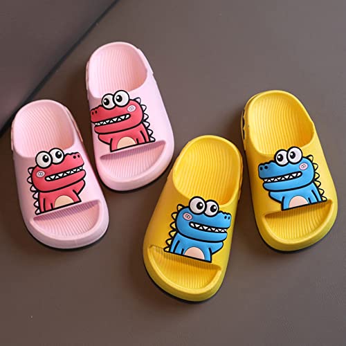 Toddler Boys Girls 𝐂artoon Dinosaur Slides Non-Slip Open Toe Shower Sandals Comfy Soft Fuzzy Slippers Kids Size 133