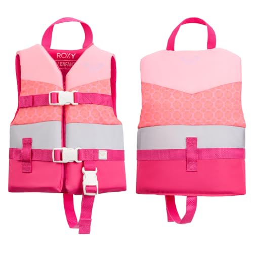 ROXY Kids Life Jacket USCG and Transport Canada Approved Type III PFD Lightweight Life Vest with Safety Strap for Boating Kayaking Swimming Watersports