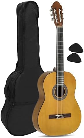 NAVARRA NV11 guitarra clásica 4/4 marrón, bolsa/Gig Bag, 2 púas