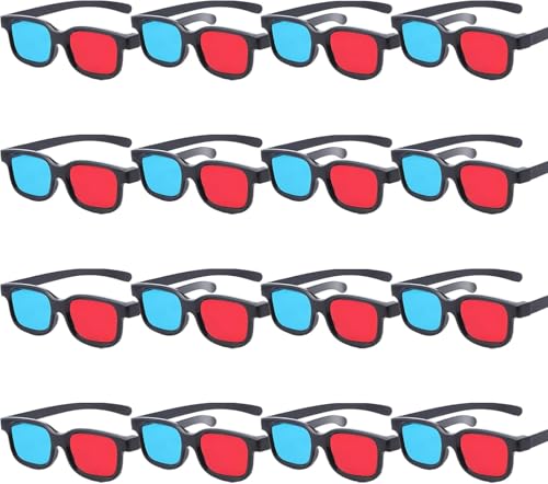 Gafas 3D rojo y azul en paquete de 16 unidades para proyectores y cine en casa