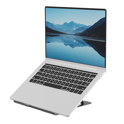 Fellowes Supporto Portatile per Laptop Alumia – Nero – Ergonomico, pieghevole, regolabile in altezza e inclinazione – In alluminio riciclato per casa, ufficio e lavoro ibrido