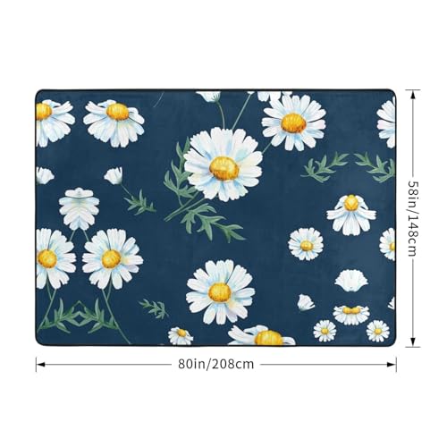 Tapis imprimé marguerite grand teint et finitions luxe