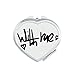 With Me Funny Quote Handwrite Mirror Heart Portable Hand Pocket Makeup