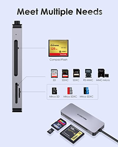 Lention Usb C To Cf/Sd/Micro Sd Multi-Card Reader, Sd 3.0 Card Adapter Compatible 2023-2016 Macbook Pro 13/15/16, New Mac Air/Ipad Pro/Surface, Samsung S20/S10/S9/S8/Plus/Note (Cb-C12, Space Gray) #TOP5