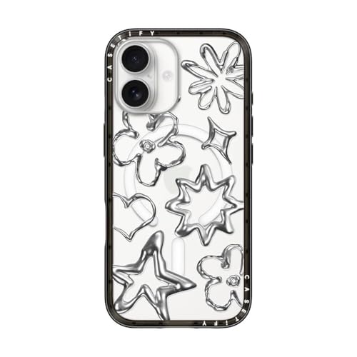 CASETiFY RpNg iPhone 17 P[X [MagSafeΉ/^ y/ϏՌ] - Chrome Doodle - NA ubN