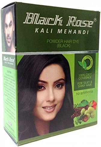 20 Black Rose Kali Mehandi Black Henna Herbal Hair Sachets, each weighing 10 grams (a combined 200 grams) BY Meher