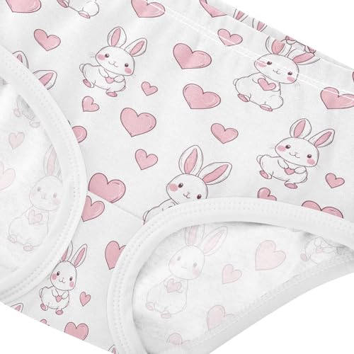 Little Girl Underwear Toddler Panties Kids Undies Rabbit Heart Soft Cotton Briefs 2T-8Y4