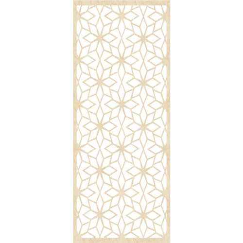 Image of 23 3 /8 inchW x 59 3 /8 inchH x 3 /8 inchT Lake Decorative Fretwork Wood Wall Panels, Birch