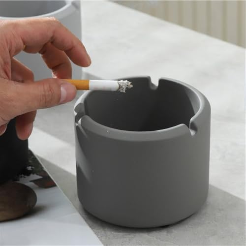 Cendrier cylindrique en ciment pour table de jardin et terrasse chic - 4