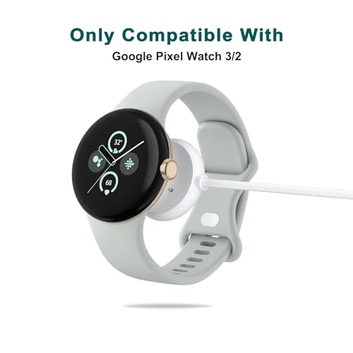 Image of Tobfit USB Charger Cable Compatible for Google Pixel Watch 2 3, Magnetic Charging Cord Replacement for Pixel Watch 3 2 Smartwatch 100cm (White)