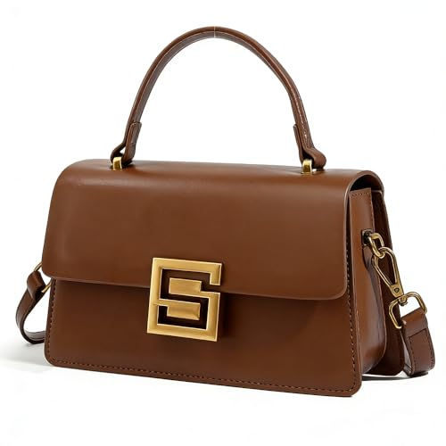 Image of Designer Satchel Purses For Women, Small Cute Crossbody Handbag, Ladies Vegan Leather Top Handle Bags