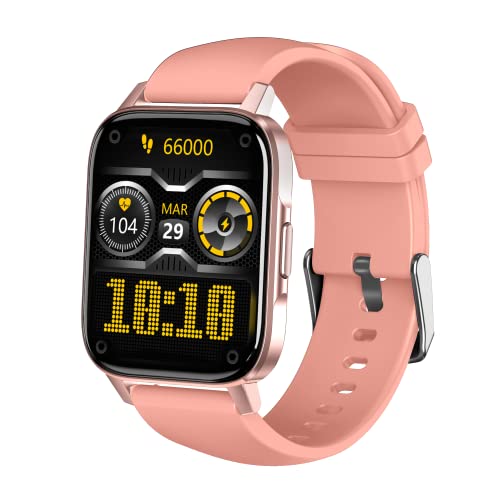 AQFIT W6 Smartwatch IP68 Water Resistant | 1.69″ Full Touch Screen Display | Up to 10 Days of Battery Life | Integrated Health Check | 5.0 Bluetooth | for Men and Women – Rose Gold