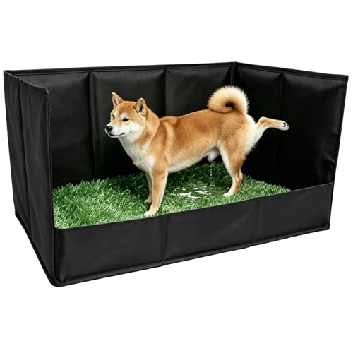 Toilette pour chien avec plateau, pliable en gazon artificiel, anti-fuite, portable, pour la maison pour petits et grands chiens, tapis d'entraînement avec séparateur d'urine pour l'intérieur et