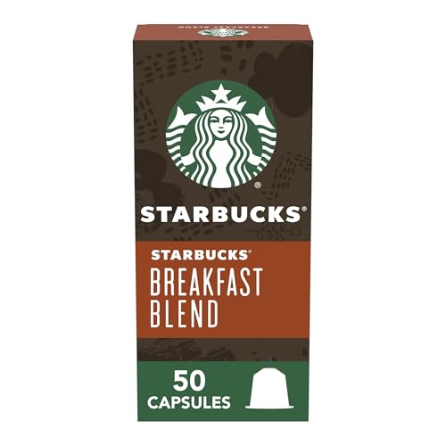 Image of Starbucks by Nespresso Original, Breakfast Blend Coffee, 50-count | Medium Roast Coffee Espresso Pods