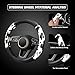 Cow Print Steering Wheel Cover, Universal 14.5-15 inch Breathable Microfiber Leather Anti-Slip Car Steering Wheel Protector for Women Men, Black&White