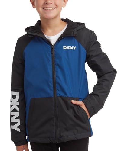 DKNY Boys Jacket - Polar Fleece Water Resistant Full Zip Up Hooded Jacket - Midweight Activewear Jackets for Boys (8-20)