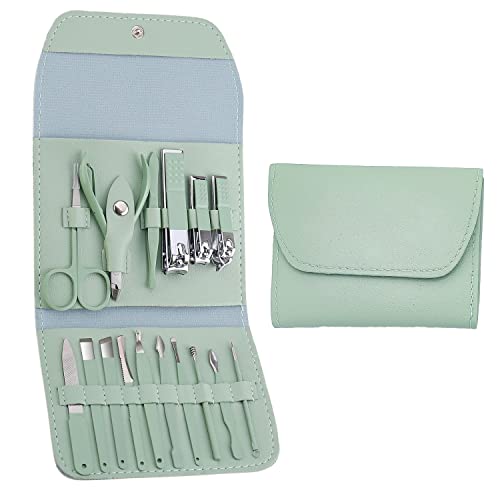 Manicura pedicura set 16 pcs - Manicura pedicura kit completo - Cortauñas acero inoxidable- Estuche de viaje