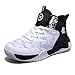 Produktbild BIackPig Herren Basketballschuhe High-Top leichte Stoßdämpfung rutschfeste atmungsaktive Outdoor-Sportschuhe Jungen Basketballschuhe Mädchen Indoor-Schuhe Sportschuhe Weiß Schwarz40EU