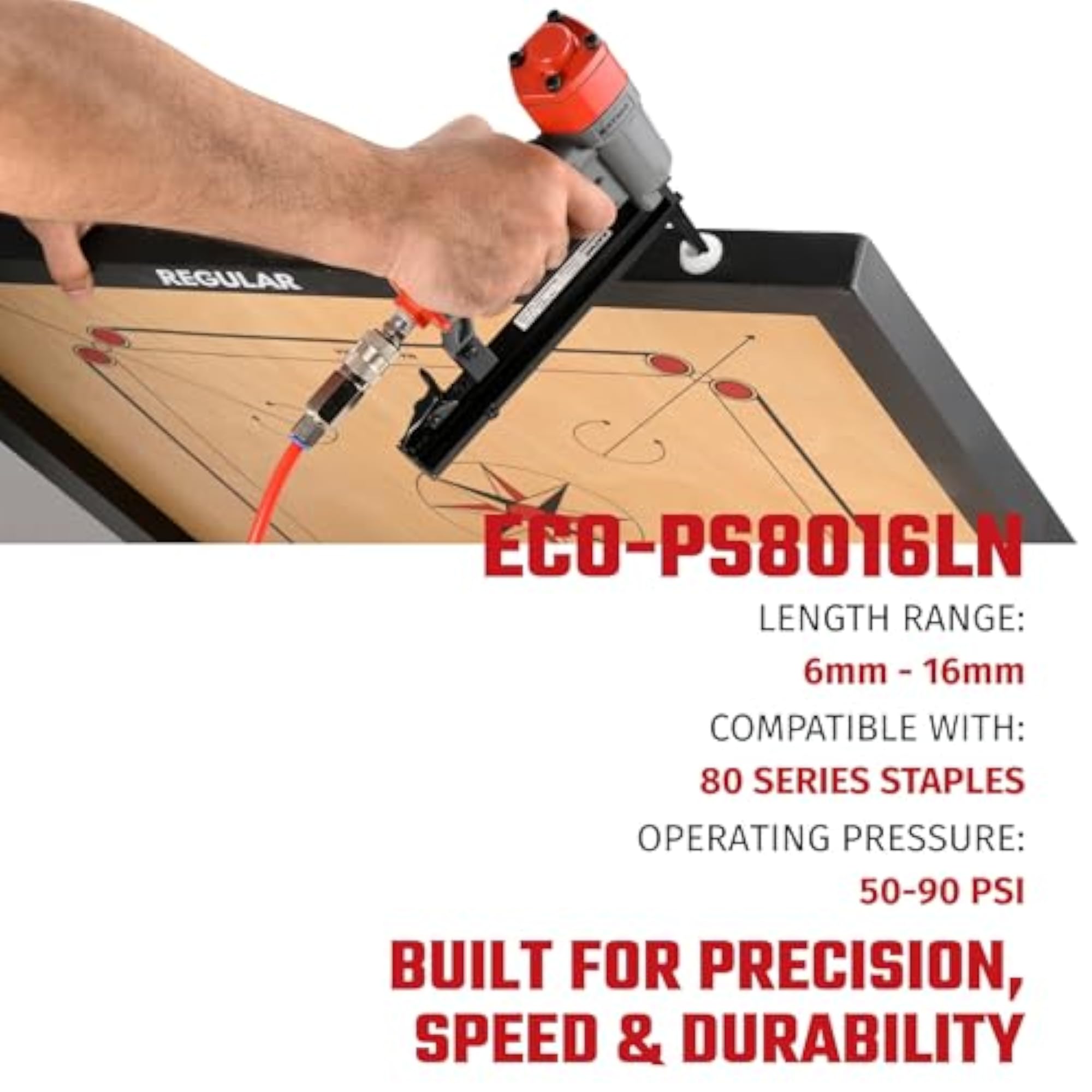 ECO-PS8016LN Pneumatic Stapler, Heavy-Duty 50-90 PSI