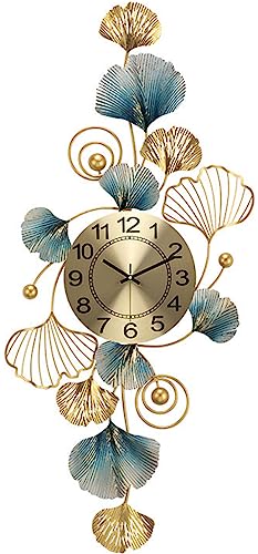 Horloge à quartz murale silencieuse en fer forgé 40x90 cm pour grand salon et bureau