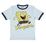 spongebob shirt kid  Logoshirt Jungen Spongebob Jumping T-Shirt, Blau (Chalk Blue), 98 (Herstellergröße: 2-3 Years)